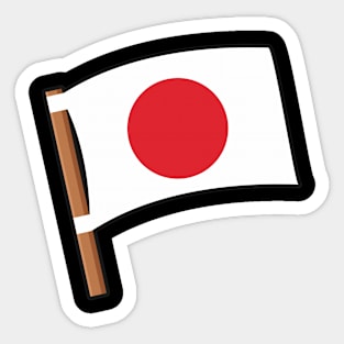 Japan White FLAG Sticker